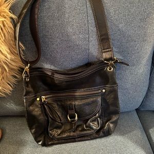 Genuine, leather, black, Fossil purse